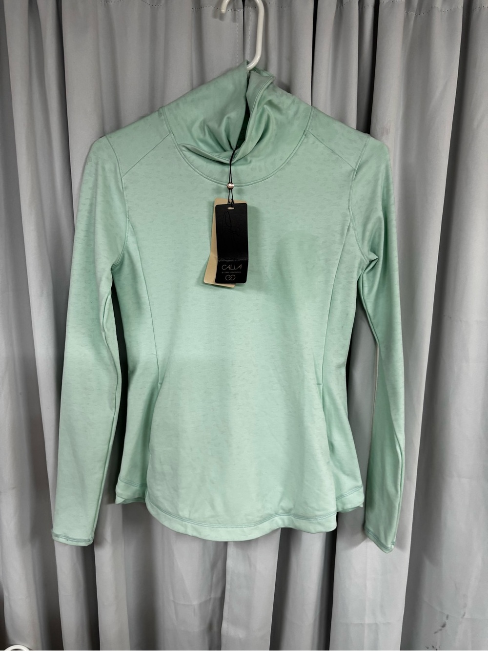CALIA by Carrie Underwood Mint Green Funnel Neck Active Top
